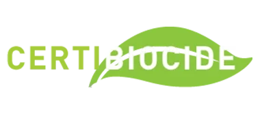 Logo Certibiocide, garantissant la compétence en dératisation et lutte contre les nuisibles à Agen et en Lot-et-Garonne (47).